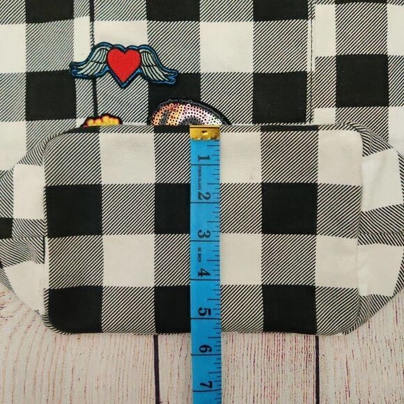 Steve Madden black/white plaid canvas bag - Picture 8 of 11